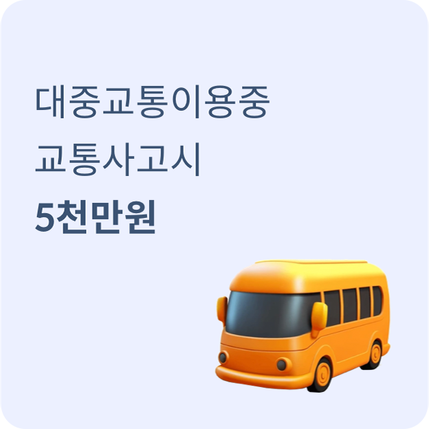 대중교통이용중 교통사고시 5천만원